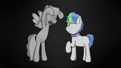 Size: 1664x936 | Tagged: safe, artist:techreel, imported from derpibooru, oc, pony, unicorn, doctor who, magic, oh crap, ponified, statue, weeping angel, weeping pegasus