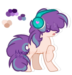 Size: 993x1024 | Tagged: safe, artist:macaroonburst, imported from derpibooru, oc, oc only, earth pony, pony, female, headphones, magical lesbian spawn, mare, offspring, parent:pinkie pie, parent:vinyl scratch, parents:vinylpie, simple background, solo, transparent background