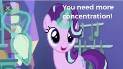 Size: 720x405 | Tagged: safe, edit, edited screencap, imported from derpibooru, screencap, starlight glimmer, pony, unicorn, all bottled up, advice, concentrating, cute, female, focus, glimmerbetes, glowing horn, happy, horn, magic, mare, motivational, open mouth, positive ponies, smiling, telekinesis