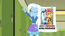 Size: 1920x1080 | Tagged: safe, edit, imported from derpibooru, sunset shimmer, trixie, equestria girls, equestria girls series, forgotten friendship, female, lesbian, shipping, suntrix