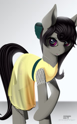 Size: 1275x2060 | Tagged: safe, artist:styroponyworks, imported from derpibooru, octavia melody, earth pony, pony, alternate hairstyle, clothes, dress, female, mare, panties, simple background, solo, underwear, white background