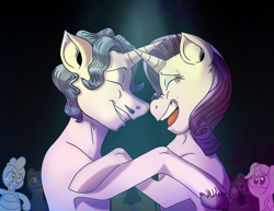 Size: 1314x1016 | Tagged: safe, artist:socialgutbrain777, imported from derpibooru, applejack, fancypants, rarity, spike, angry, blue, boop, crowd, crying, fangirling, female, happy, jealous, laughing, male, nose wrinkle, noseboop, purple, raripants, romantic jealousy, shipping, spotlight, straight