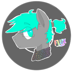 Size: 4300x4300 | Tagged: safe, artist:l3lackout, imported from derpibooru, oc, oc:flux, absurd resolution, bust, clothes, glasses, male, nerd, ponytail, scarf