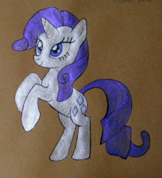 Size: 900x991 | Tagged: safe, artist:andpie, imported from derpibooru, rarity, pony, female, rearing, solo, traditional art