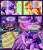 Size: 1000x1160 | Tagged: safe, artist:pastel-pony-pictures, imported from derpibooru, starlight glimmer, sunset shimmer, twilight sparkle, alicorn, pony, unicorn, book, comic, counterparts, cutie mark, female, implied lesbian, indecision, lesbian, levitation, library, magic, open mouth, shipping, speech bubble, spread wings, studying, sunsetsparkle, swearing, sweat, sweatdrop, telekinesis, this will end in polygamy, trio, twilight sparkle (alicorn), twilight's castle, twilight's counterparts, twistarlight, vulgar, wings