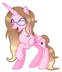 Size: 644x751 | Tagged: safe, artist:bluemoonbluepony, imported from derpibooru, oc, oc only, oc:cindy, alicorn, pony, base used, female, glasses, happy, mare, simple background, solo, transparent background