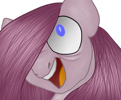 Size: 1800x1500 | Tagged: safe, artist:sodadoodle, imported from derpibooru, pinkie pie, pony, bags under eyes, crazy face, faic, fake smile, hair over one eye, pinkamena diane pie, smiling