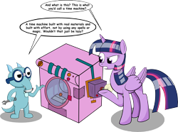 Size: 3596x2675 | Tagged: safe, artist:retroneb, imported from derpibooru, twilight sparkle, alicorn, happy tree friends, simple background, sniffles (happy tree friends), time machine, transparent background, twilight sparkle (alicorn)