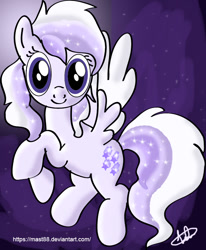 Size: 639x776 | Tagged: safe, artist:mast88, imported from derpibooru, oc, oc only, oc:starstorm slumber, pegasus, pony, female, flying, night, request, requested art, solo