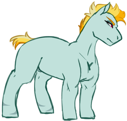 Size: 4120x3931 | Tagged: safe, artist:midnight-drip, imported from derpibooru, oc, oc only, oc:falcon, earth pony, pony, high res, magical lesbian spawn, male, offspring, parent:lightning dust, parent:rainbow dash, parents:rainbowdust, simple background, solo, stallion, white background