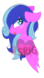 Size: 289x511 | Tagged: safe, artist:superrosey16, imported from derpibooru, oc, oc only, oc:love tune, pegasus, pony, bust, female, mare, portrait, simple background, solo, transparent background, watermark