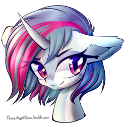 Size: 1914x1886 | Tagged: safe, artist:chaosangeldesu, imported from derpibooru, oc, oc only, oc:aqua jewel, pony, unicorn, bust, female, mare, portrait, simple background, smiling, solo, starry eyes, transparent background, wingding eyes