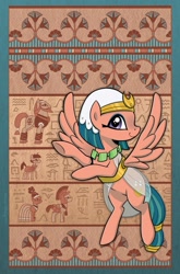 Size: 787x1194 | Tagged: safe, artist:brendahickey, idw, imported from derpibooru, flash magnus, meadowbrook, rockhoof, somnambula, stygian, pegasus, pony, legends of magic, spoiler:comic, spoiler:comiclom10, cover, female, hieroglyphics, mare, solo focus