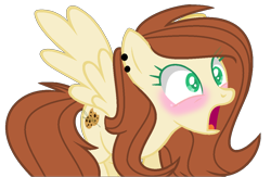 Size: 1156x756 | Tagged: safe, artist:leanne264, imported from derpibooru, oc, oc only, oc:brownie paw, pegasus, pony, blushing, female, mare, simple background, solo, transparent background