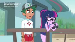 Size: 1920x1080 | Tagged: safe, deleted from derpibooru, imported from derpibooru, screencap, sci-twi, timber spruce, twilight sparkle, equestria girls, equestria girls series, unsolved selfie mysteries, clothes, female, geode of telekinesis, glasses, lifeguard timber, magical geodes, male, ponytail, shipping, shorts, straight, swimsuit, timbertwi