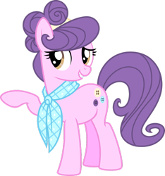 Size: 864x924 | Tagged: safe, artist:jeatz-axl, imported from derpibooru, suri polomare, earth pony, pony, rarity takes manehattan, clothes, female, raised hoof, scarf, simple background, smiling, solo, transparent background, vector