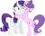 Size: 5058x4000 | Tagged: safe, artist:jeatz-axl, imported from derpibooru, rarity, suri polomare, pony, rarity takes manehattan, butt, confused, female, hug, no sense of personal space, personal space invasion, plot, simple background, smiling, suri booty, surprised, transparent background
