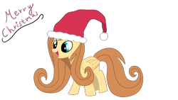 Size: 3840x2160 | Tagged: safe, artist:syncedsart, imported from derpibooru, oc, oc only, pegasus, pony, christmas, digital art, female, gift art, hat, holiday, paint tool sai, santa hat, secret santa, simple background, solo, transparent background