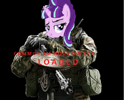 Size: 568x459 | Tagged: safe, imported from derpibooru, starlight glimmer, communism, lmg, lord tachanka, meme, our lord and savior, rainbow six siege, spetsnaz, stalin glimmer, tachanka