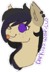 Size: 315x459 | Tagged: safe, artist:minozin, imported from derpibooru, oc, oc only, oc:darkius wolficus, bat pony, bat pony oc, freckles, one eye closed, simple background, tongue out, transparent background, wink