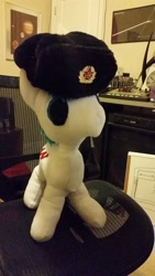 Size: 3264x1836 | Tagged: safe, imported from derpibooru, oc, oc only, oc:supersaw, april fools 2018, hammer and sickle, hat, irl, photo, plushie, ushanka