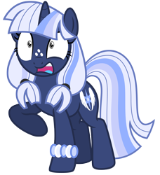 Size: 5807x6373 | Tagged: safe, artist:estories, imported from derpibooru, oc, oc only, oc:silverlay, original species, pony, unicorn, absurd resolution, female, mare, raised hoof, simple background, solo, surrpised, transparent background, umbra pony, vector