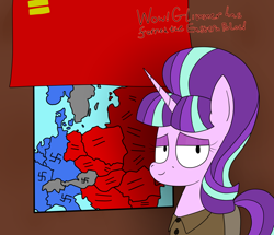 Size: 1254x1080 | Tagged: safe, artist:moonatik, imported from derpibooru, starlight glimmer, pony, unicorn, austria, belgium, bulgaria, clothes, communism, czechoslovakia, denmark, east germany, eastern bloc, europe, eyeshadow, female, flag, france, hungary, italy, looking at you, luxembourg, makeup, map, meme, nazi, netherlands, norway, poland, romania, smug, solo, soviet union, stalin glimmer, swastika, sweden, switzerland, west germany, wow! glimmer, yugoslavia