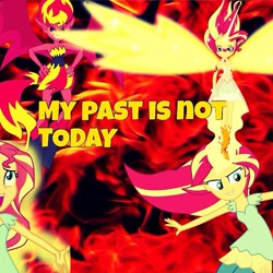 Size: 640x640 | Tagged: safe, imported from derpibooru, sunset shimmer, equestria girls, equestria girls (movie), friendship games, my past is not today, daydream shimmer, sunset satan, sunset's conscience