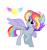 Size: 1176x1264 | Tagged: safe, artist:rainbows-skies, artist:thesmall-artist, imported from derpibooru, oc, oc only, oc:colour sunwings, alicorn, pegasus, pony, alicorn oc, colored wings, female, mare, rainbow hair, raised hoof, simple background, solo, transparent background