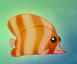 Size: 420x349 | Tagged: safe, imported from derpibooru, screencap, butterfly fish, fish, tropical fish, my little pony: the movie, animal, cropped, solo, underwater