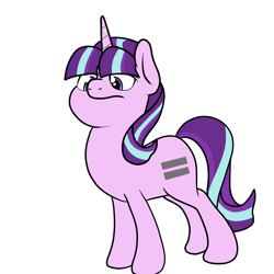 Size: 1000x1000 | Tagged: safe, artist:bennimarru, derpibooru exclusive, imported from derpibooru, starlight glimmer, pony, april fools, april fools 2018, april fools joke, equal cutie mark, equality, female, flat colors, glimmerbooru, glimmerbooru exclusive, joke, simple background, solo, stalin glimmer, white background