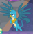 Size: 391x405 | Tagged: safe, imported from derpibooru, screencap, gallus, sandbar, earth pony, griffon, pony, school daze, claws, cropped, crossed arms, cute, flying, gallabetes, gallus is not amused, madorable, majestic, male, paws, solo focus, spread wings, unamused, wings