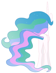 Size: 6170x8000 | Tagged: safe, artist:estories, edit, editor:slayerbvc, imported from derpibooru, vector edit, princess celestia, alicorn, pony, absurd resolution, accessory-less edit, barehoof, butt, female, mare, missing accessory, plot, simple background, solo, transparent background, vector