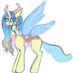 Size: 769x779 | Tagged: safe, artist:lulubell, imported from derpibooru, queen chrysalis, changedling, changeling, digital art, female, purified chrysalis, reformed, simple background, solo, standing, transparent background