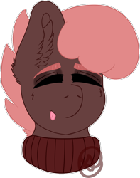 Size: 900x1142 | Tagged: safe, artist:diane-thorough, imported from derpibooru, oc, oc only, oc:bvz, pony, bust, happy, head, simple background, solo, tongue out, transparent background