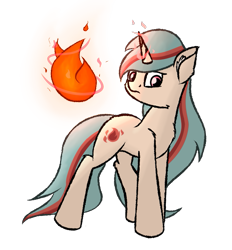 Size: 721x778 | Tagged: safe, artist:rhythmpixel, imported from derpibooru, oc, oc only, pony, unicorn, cutie mark, female, fire, magic, mare, simple background, solo, transparent background