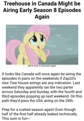 Size: 1079x1550 | Tagged: safe, imported from derpibooru, fluttershy, equestria daily, griffon the brush off, spoiler:s08, canada, treehouse tv