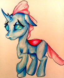 Size: 2389x2907 | Tagged: safe, artist:nolyanimeid, imported from derpibooru, ocellus, changedling, changeling, school daze, season 8, female, solo, traditional art