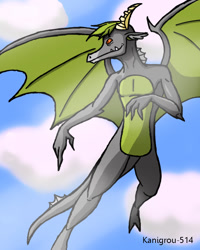Size: 567x709 | Tagged: safe, artist:kanigrou-514, imported from derpibooru, baff, dragon, male, solo, teenaged dragon