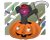 Size: 1024x827 | Tagged: safe, artist:cadetredshirt, imported from derpibooru, oc, oc only, oc:quillo manar, pony, unicorn, commission, cute, grim reaper, halloween, halloween costume, holiday, jack-o-lantern, pumpkin, simple background, solo, transparent background, ych result