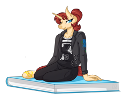 Size: 5000x3833 | Tagged: safe, artist:amazing-artsong, imported from derpibooru, oc, oc only, anthro, anthro oc, book, clothes, female, mare, simple background, solo, transparent background