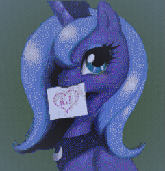 Size: 633x658 | Tagged: safe, artist:askaniz, artist:johnjoseco, imported from derpibooru, princess luna, pony, crossover, female, minecraft, minecraft pixel art, pixel art, s1 luna, solo