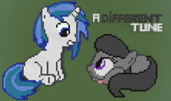 Size: 1337x784 | Tagged: safe, artist:askaniz, artist:swivel-zimber, imported from derpibooru, dj pon-3, octavia melody, vinyl scratch, crossover, duo, female, minecraft, minecraft pixel art, pixel art, solo