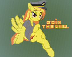 Size: 1057x842 | Tagged: safe, artist:askaniz, artist:brianblackberry, imported from derpibooru, spitfire, pony, bottomless, clothes, crossover, female, minecraft, minecraft pixel art, partial nudity, pixel art, solo