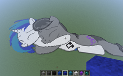 Size: 1355x841 | Tagged: safe, artist:askaniz, artist:zonra, imported from derpibooru, dj pon-3, octavia melody, vinyl scratch, earth pony, pony, unicorn, crossover, eyes closed, female, hug, lesbian, mare, minecraft, minecraft pixel art, pixel art, scratchtavia, shipping, smiling