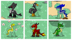 Size: 555x310 | Tagged: safe, imported from derpibooru, oc, bird, dragon, pony, snake, wyvern, pony town, camouflage