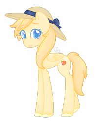 Size: 4000x5000 | Tagged: safe, artist:cupig, imported from derpibooru, oc, oc only, oc:autumn gold, pegasus, pony, absurd resolution, colored pupils, female, hat, mare, offspring, parent:big macintosh, parent:fluttershy, parents:fluttermac, simple background, solo, sun hat, transparent background, unshorn fetlocks