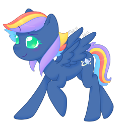 Size: 5000x5000 | Tagged: safe, artist:cupig, imported from derpibooru, oc, oc only, oc:diamond dust, pegasus, pony, absurd resolution, colored pupils, female, mare, offspring, parent:rainbow dash, parent:soarin', parents:soarindash, rainbow hair, simple background, solo, transparent background