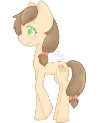 Size: 4000x5000 | Tagged: safe, artist:cupig, imported from derpibooru, oc, oc only, oc:apple jam, earth pony, pony, absurd resolution, bow, colored pupils, female, hair bow, mare, offspring, parent:applejack, parent:caramel, parents:carajack, simple background, solo, tail bow, transparent background