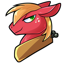 Size: 3600x3600 | Tagged: safe, artist:draikinator, artist:polyhexian, imported from derpibooru, big macintosh, pony, bust, harness, looking at you, male, simple background, smiling, solo, stallion, tack, transparent background